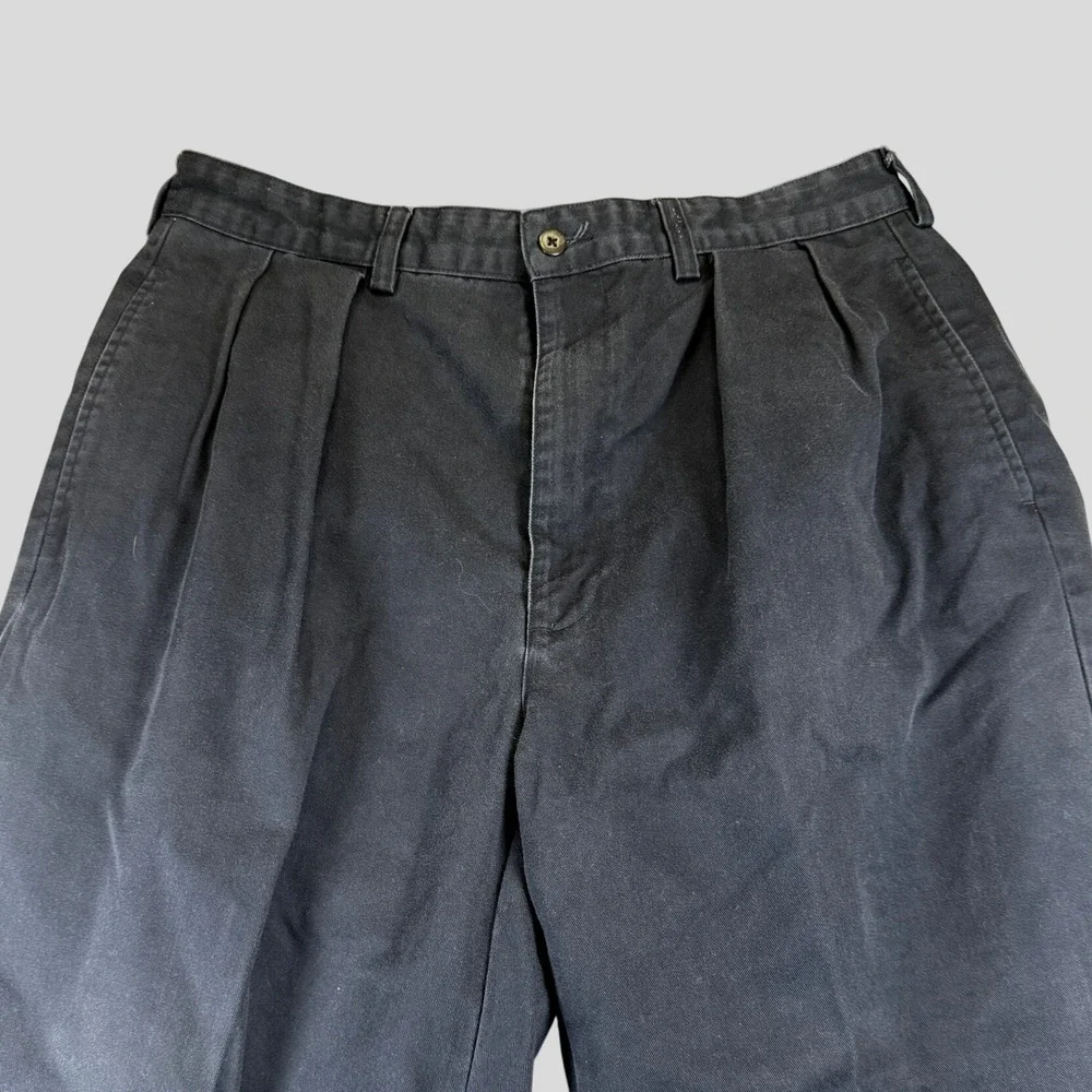 Polo Ralph Lauren Mens Chino Pants Blue Cotton Pleated Size 35x32‎ Preppy